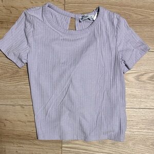 Hollister Lilac Ribbed Tee with Twisted open back